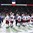 PARIS, FRANCE - MAY 12: Team Belarus and team France players shake hands following a 4-3 France win in the shootout during preliminary round action at the 2017 IIHF Ice Hockey World Championship. (Photo by Matt Zambonin/HHOF-IIHF Images)
